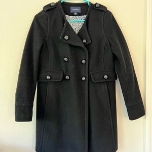 Land’s End Beautiful Black 68% woolen, winter, warm, jacket, pea coat